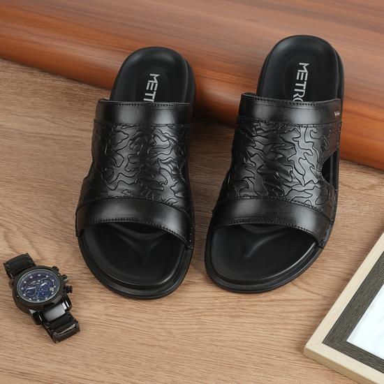 Men Black Casual Slippers