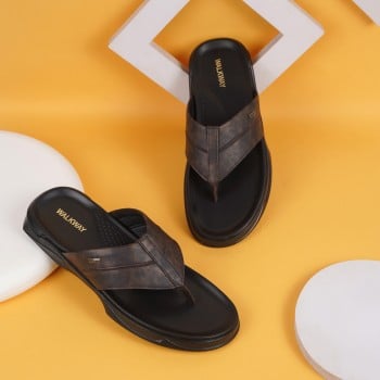 Walkway Men Brown Casual Slippers(SKU: 16-844-12-44)