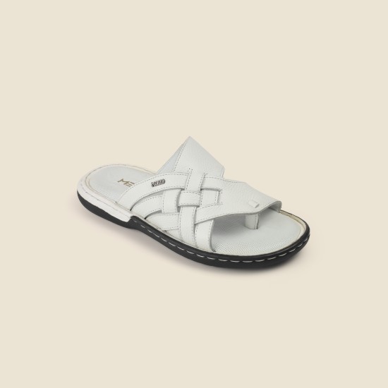 Men White Casual Slippers