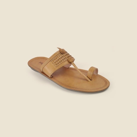 Men Beige Ethnic Kolhapuris