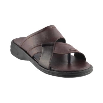 Walkway Men Brown Casual Slippers(SKU: 16-8578-12-40)