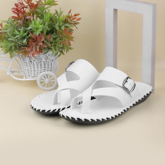 Men White Casual Slippers