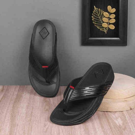 Men Black Casual Flip Flops