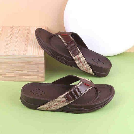 Men Brown Casual Flip Flops