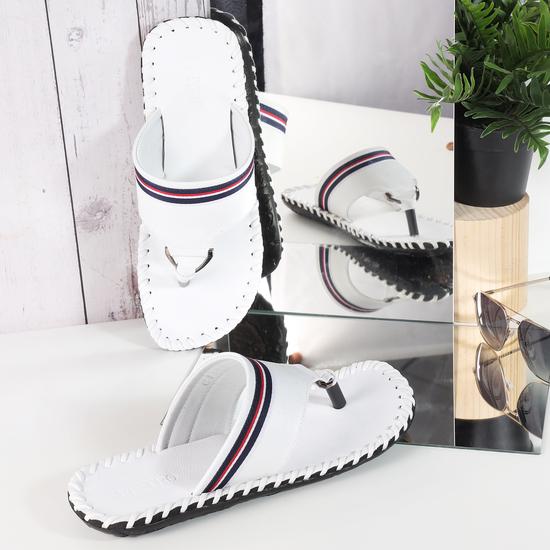 Men White Casual Slippers