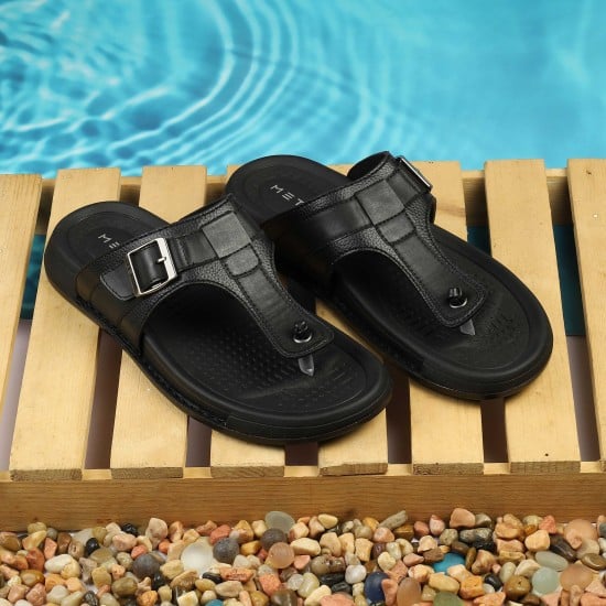 Men Black Casual Slippers