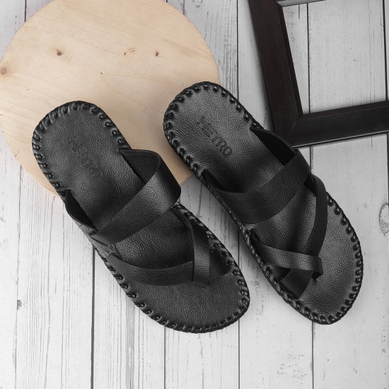 Men Black Casual Slippers