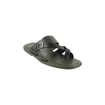 Metro Men Black-Green Casual Slippers(SKU: 16-901-81-40)