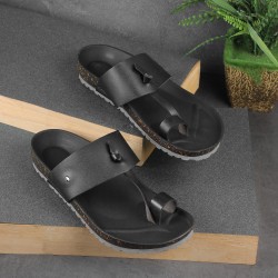 Men Black Casual Slippers