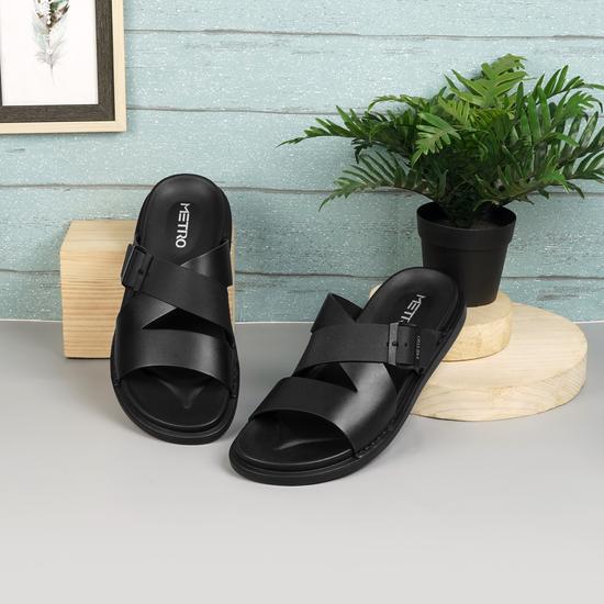 Men Black Casual Slippers