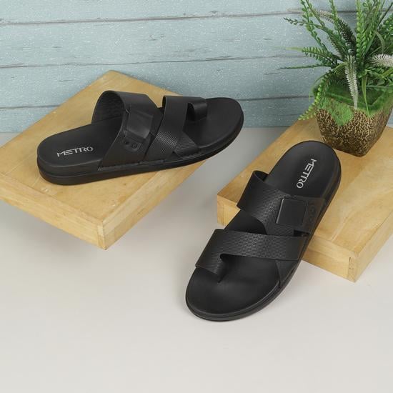 Men Black Casual Slippers