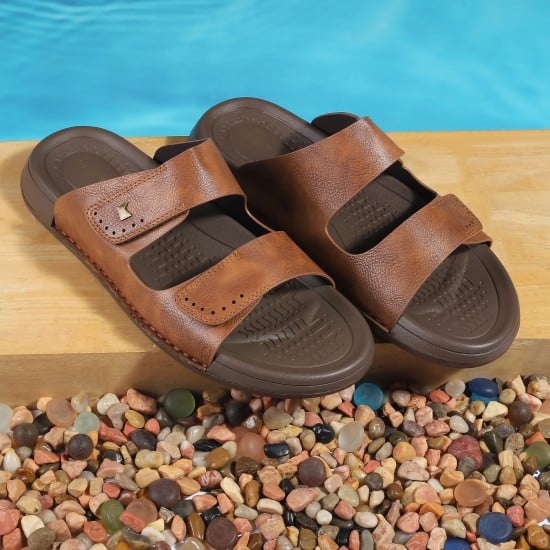 Men Tan Casual Slippers