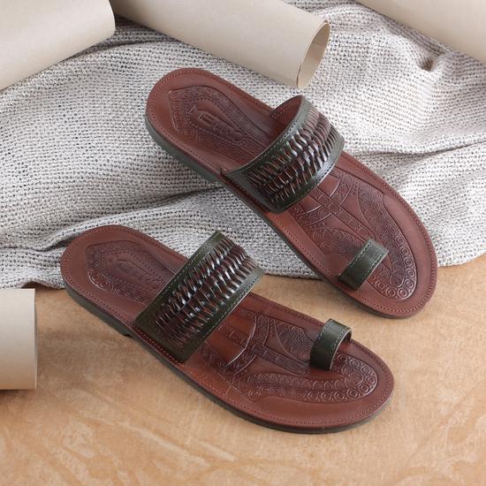 Men Olive Casual Slippers