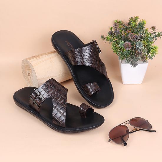 Men Brown Casual Slippers