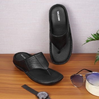 Walkway Men Black Casual Slippers(SKU: 16-922-11-41)