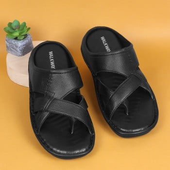 Walkway Men Black Casual Slippers(SKU: 16-923-11-41)