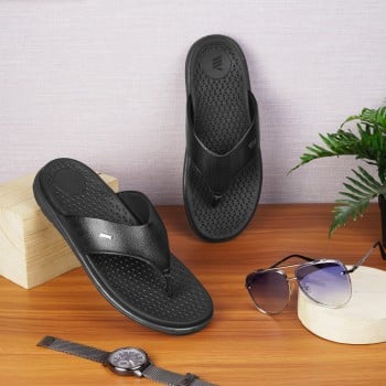 Walkway Men Black Casual Slippers(SKU: 16-924-11-43)