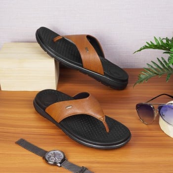 Walkway Men Tan Casual Slippers(SKU: 16-924-23-44)