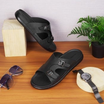 Walkway Men Black Casual Slippers(SKU: 16-927-11-41)