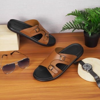 Walkway Men Tan Casual Slippers(SKU: 16-927-23-41)