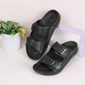 Walkway Men Black Casual Slippers(SKU: 16-934-11-40)