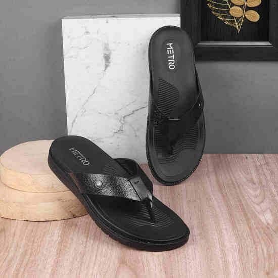 Men Black Casual Slippers