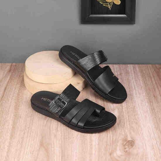 Men Black Casual Slippers