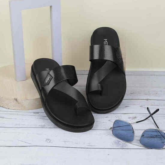 Men Black Casual Slippers