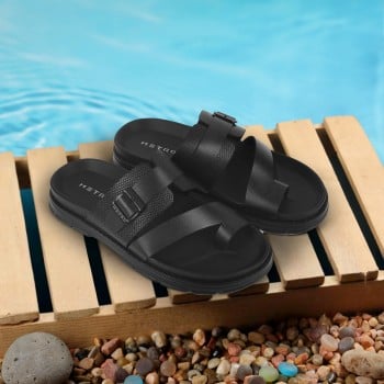 Metro Men Black Casual Slippers(SKU: 16-979-11-40)