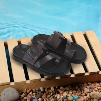 Metro Men Tan Casual Slippers(SKU: 16-979-23-40)