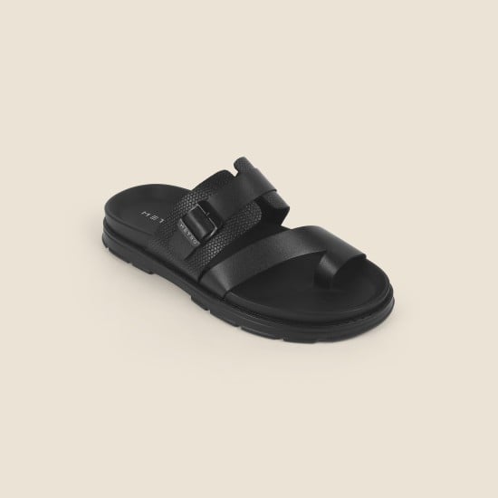 Men Black Casual Slippers
