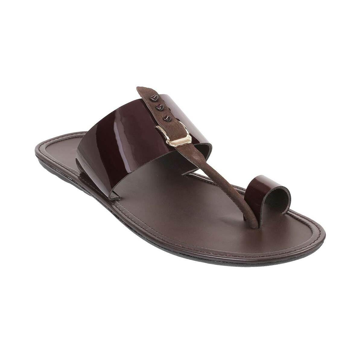 Men Maroon Casual Slippers Online | SKU: 16-9902-44-40-Metro Shoes
