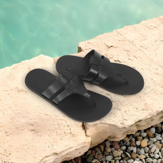 Men Black Casual Slippers