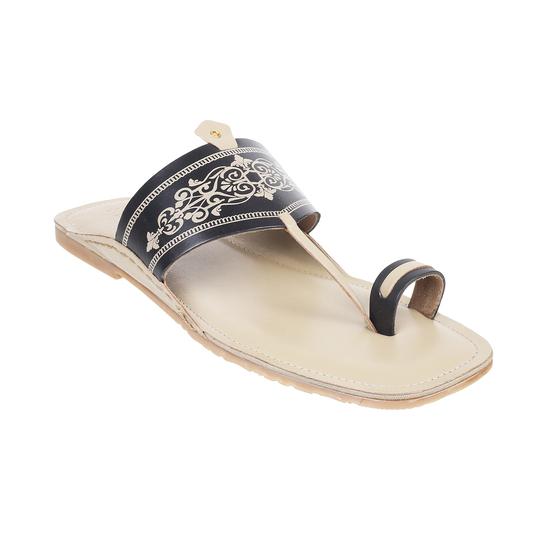 Men Black Ethnic Kolhapuris