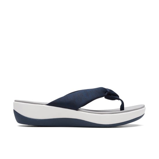 Women White-blue Casual Slippers