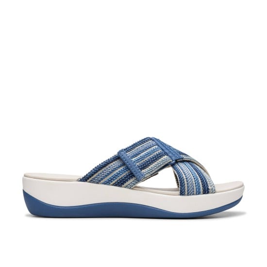 Women White-blue Casual Slippers
