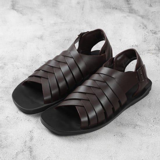 Men Brown Ethnic Sandals