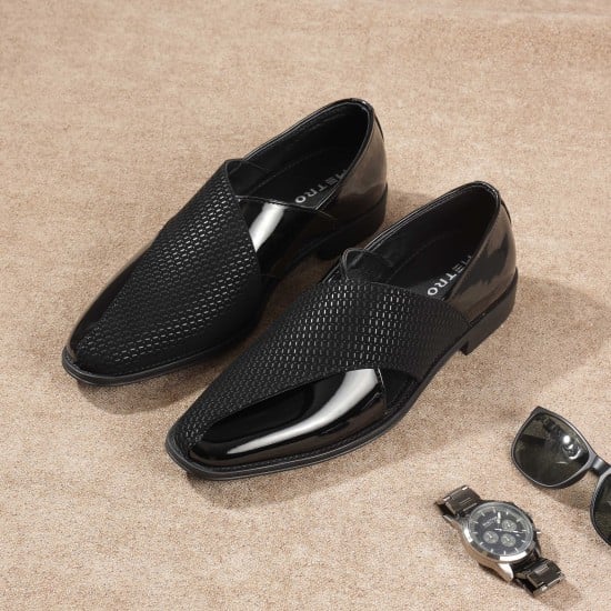 Men Black Party Moccasin