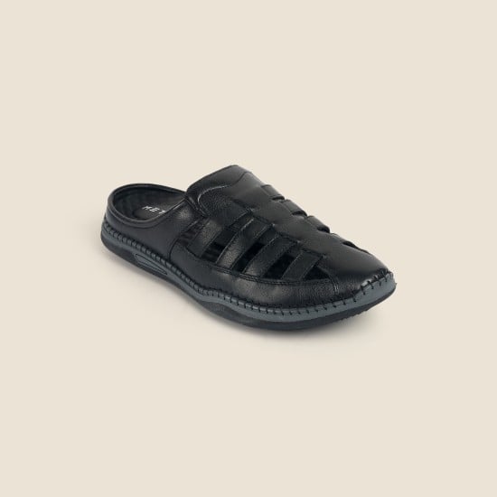 Men Black Ethnic Slip Ons