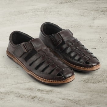 Metro Men Brown Ethnic Sandals(SKU: 18-1091-12-40)