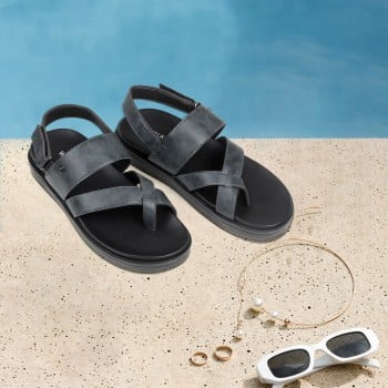 Walkway Men Black Casual Sandals(SKU: 18-1102-11-40)