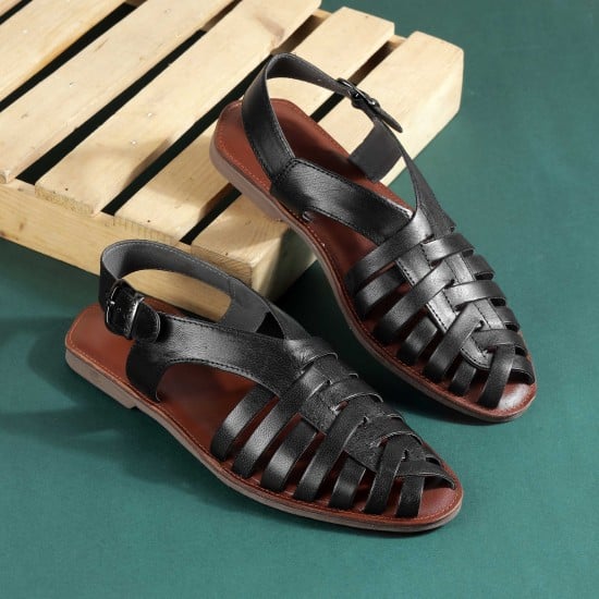Men Black Casual Sandals