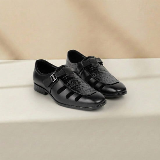 Men Black Ethnic Sandals