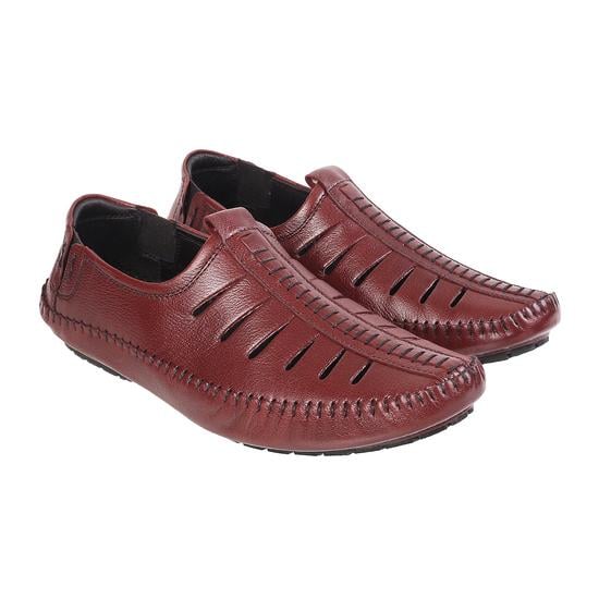 Men Maroon Casual Slip Ons