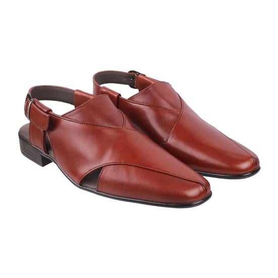 Men Maroon Ethnic Pathani Sandals