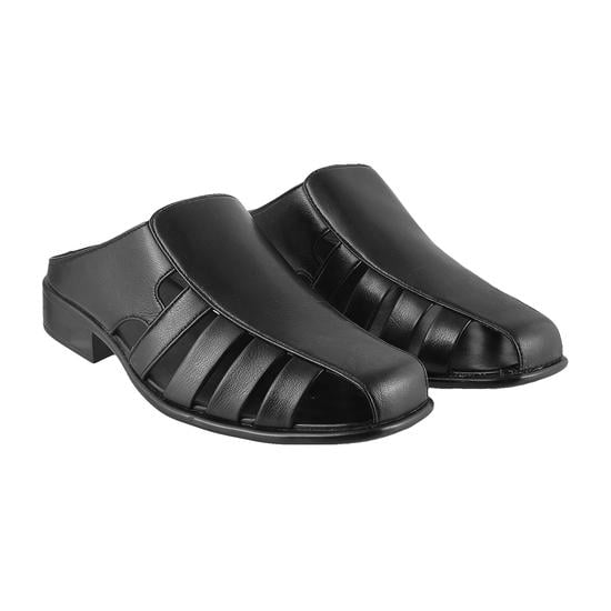 Men Black Ethnic Slip Ons