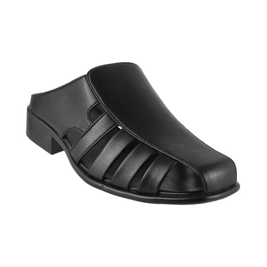 Men Black Ethnic Slip Ons