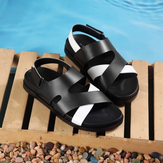 Men White-black Casual Sandals