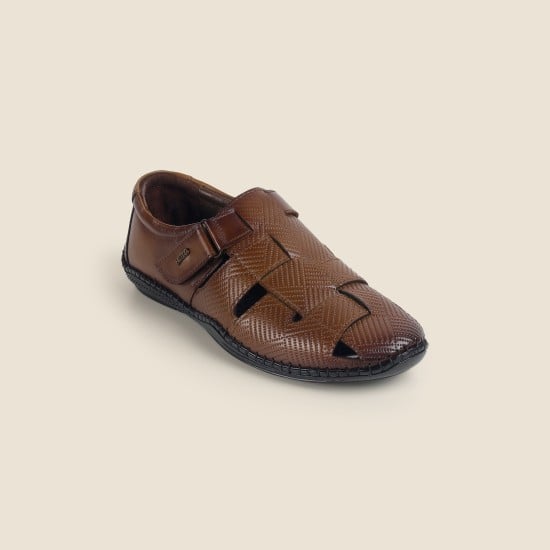 Men Tan Ethnic Sandals