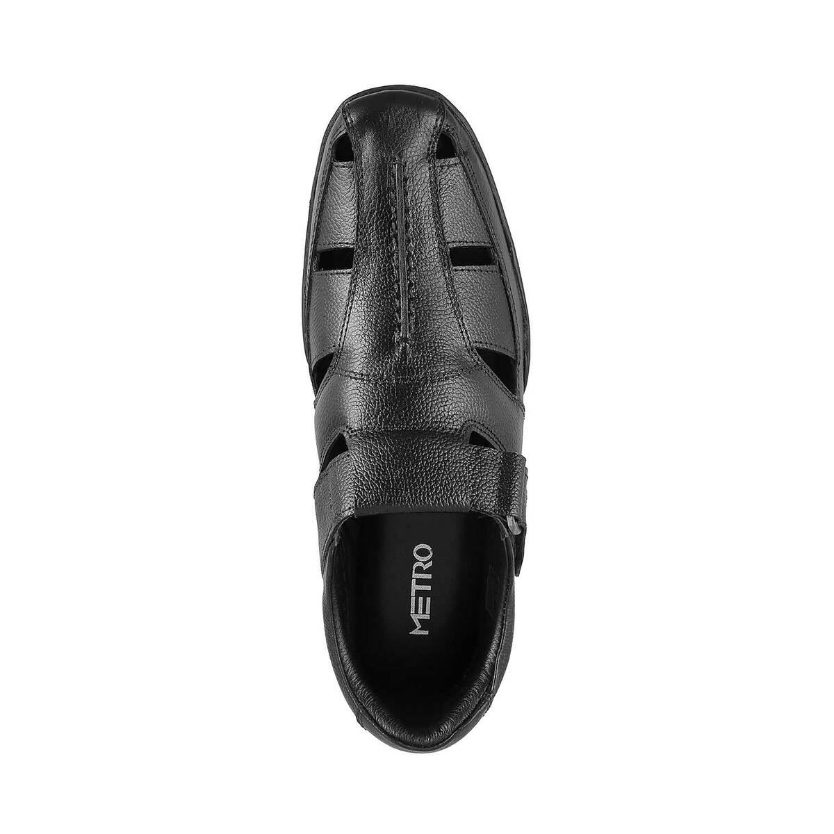 Buy Metro Men Black Sandals - Sandals for Men 1823697 | Myntra-sgquangbinhtourist.com.vn